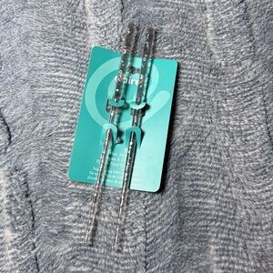 Clear Hair Sticks with silver design